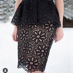 Rachel Parcell Black Organza Skirt